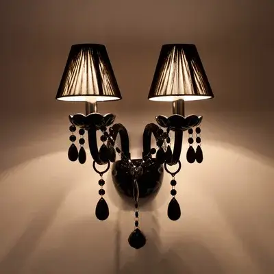 Crystal Black Wall Sconce Light