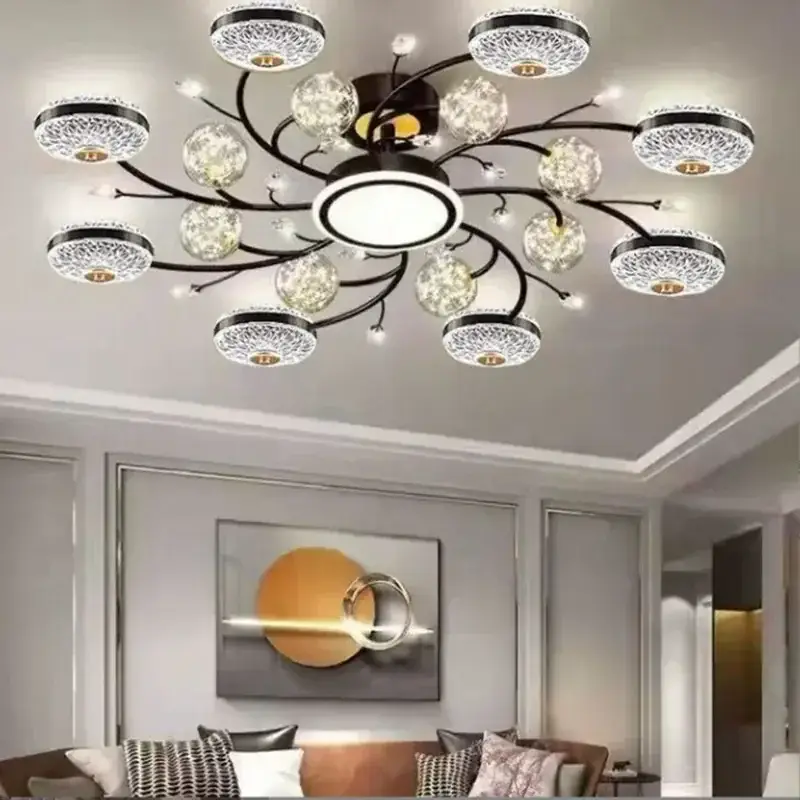 Black Modern LED Ceiling Chandelier Light