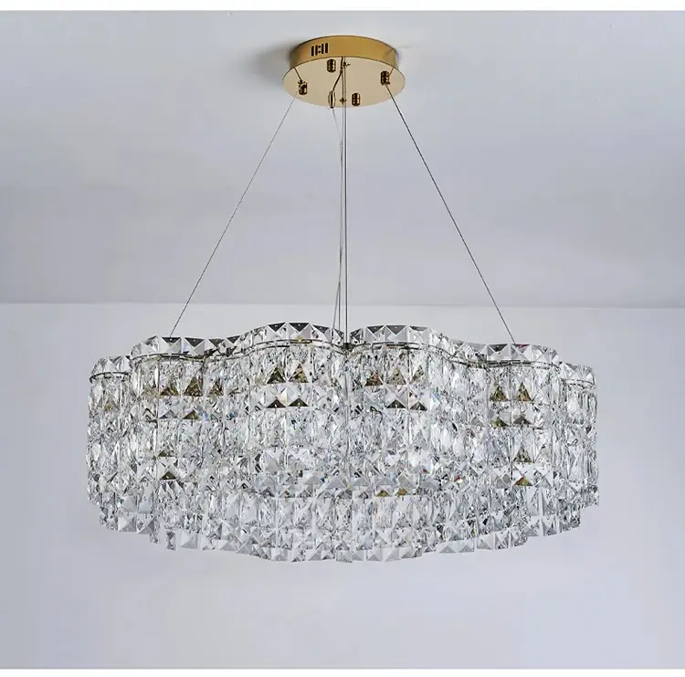 Wave Crystal LED Chandelier stainless steel