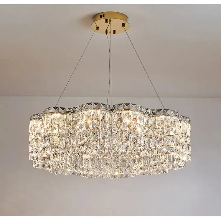 Wave Crystal LED Chandelier stainless steel