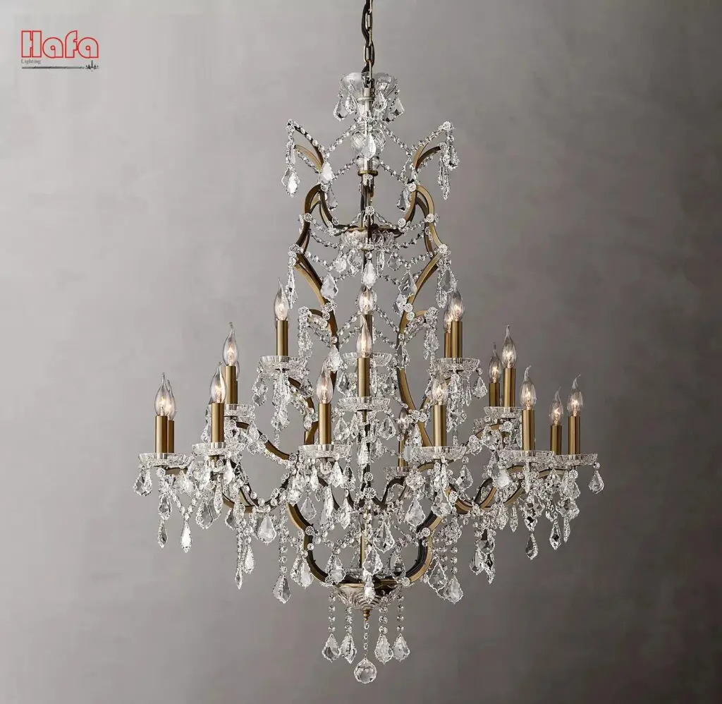 Antique Maria Theresa chinese chandelier manufacturers crystal Lighting,large black wrought iron chandeliers