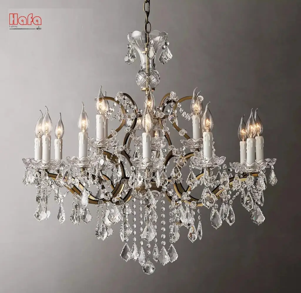 Antique Maria Theresa chinese chandelier manufacturers crystal Lighting,large black wrought iron chandeliers