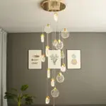 LED Staircase Hanging Lamps Modern Luxury Ceiling Pendant Light