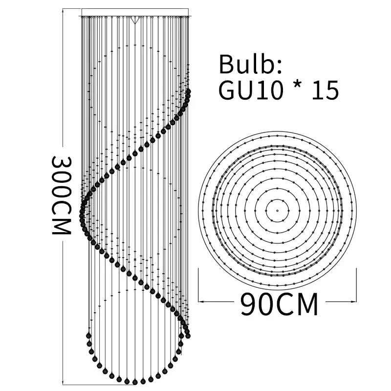 Dia90 H300cm15lights