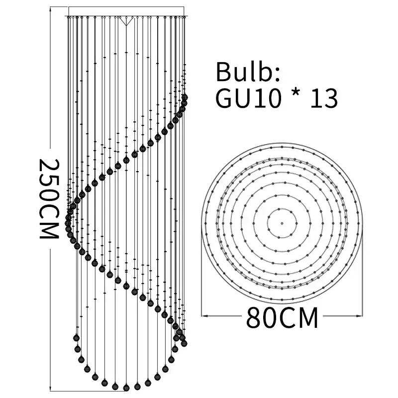 Dia80 H250cm13lights