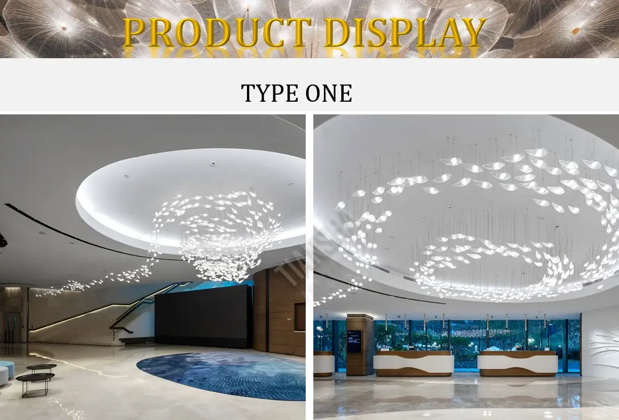 Handmade glass fish-shaped chandelier art engineering chandelier
