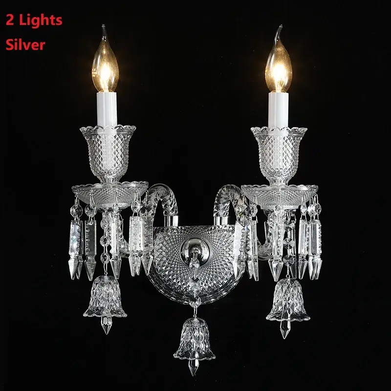 French Candle K9 Crystal Wall Lamp