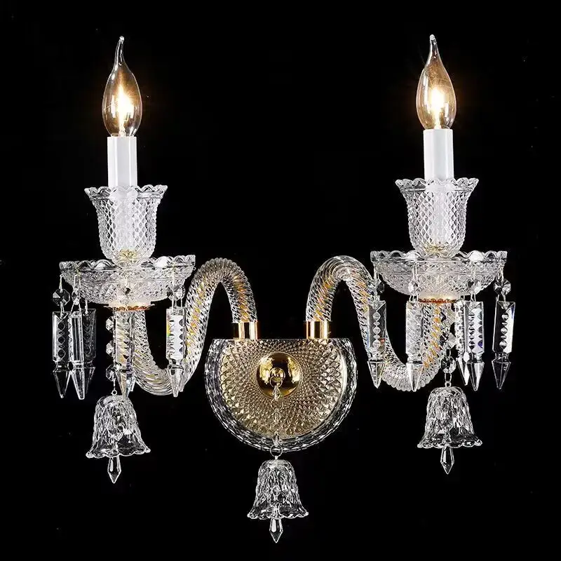 French Candle K9 Crystal Wall Lamp