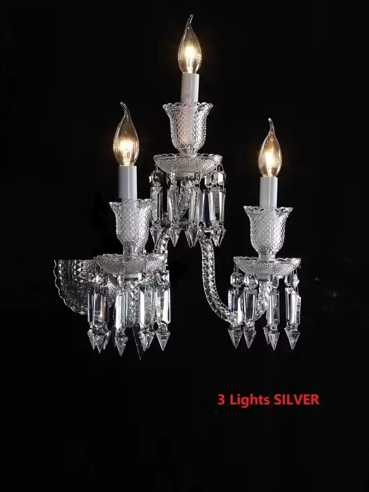 French Candle K9 Crystal Wall Lamp