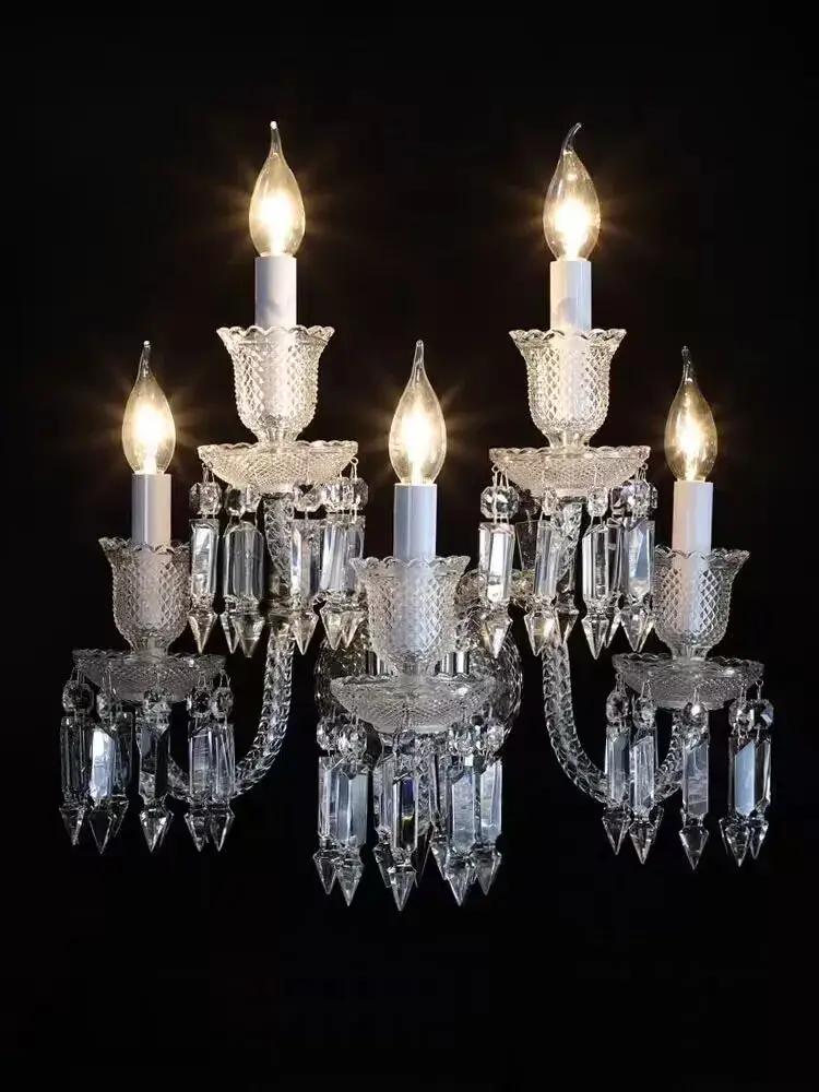 French Candle K9 Crystal Wall Lamp