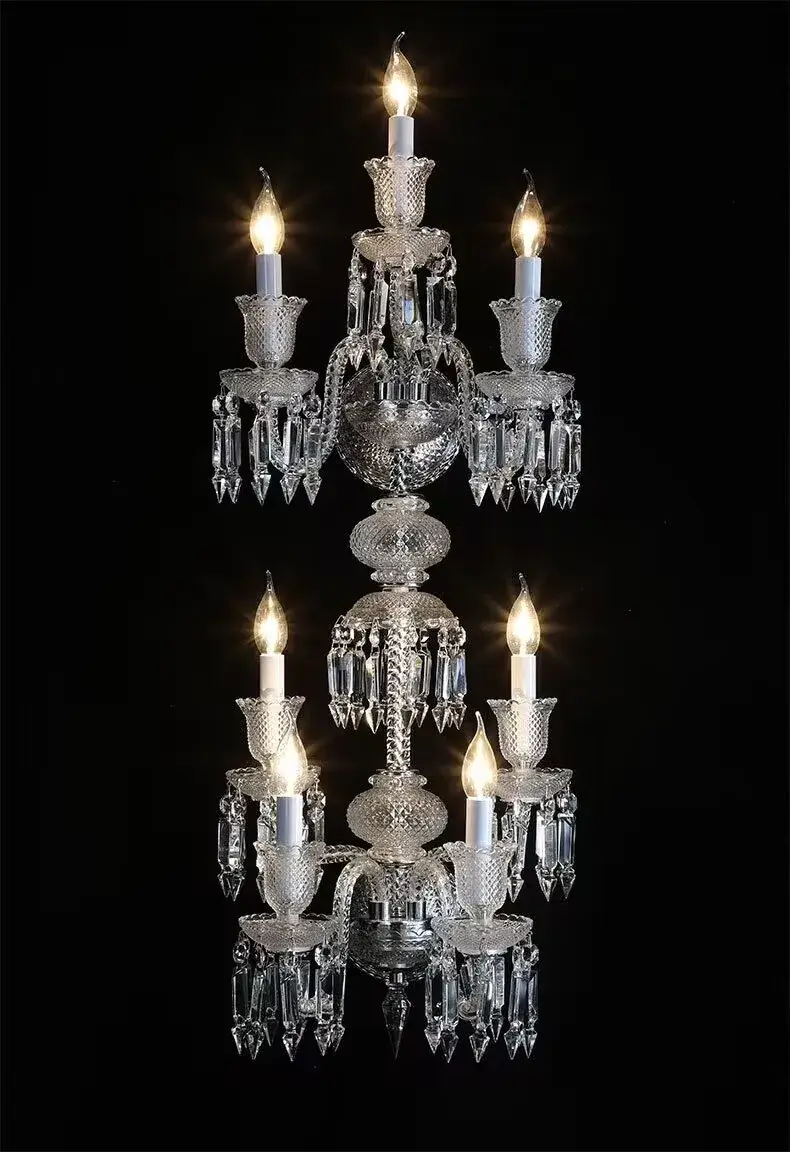 French Candle K9 Crystal Wall Lamp