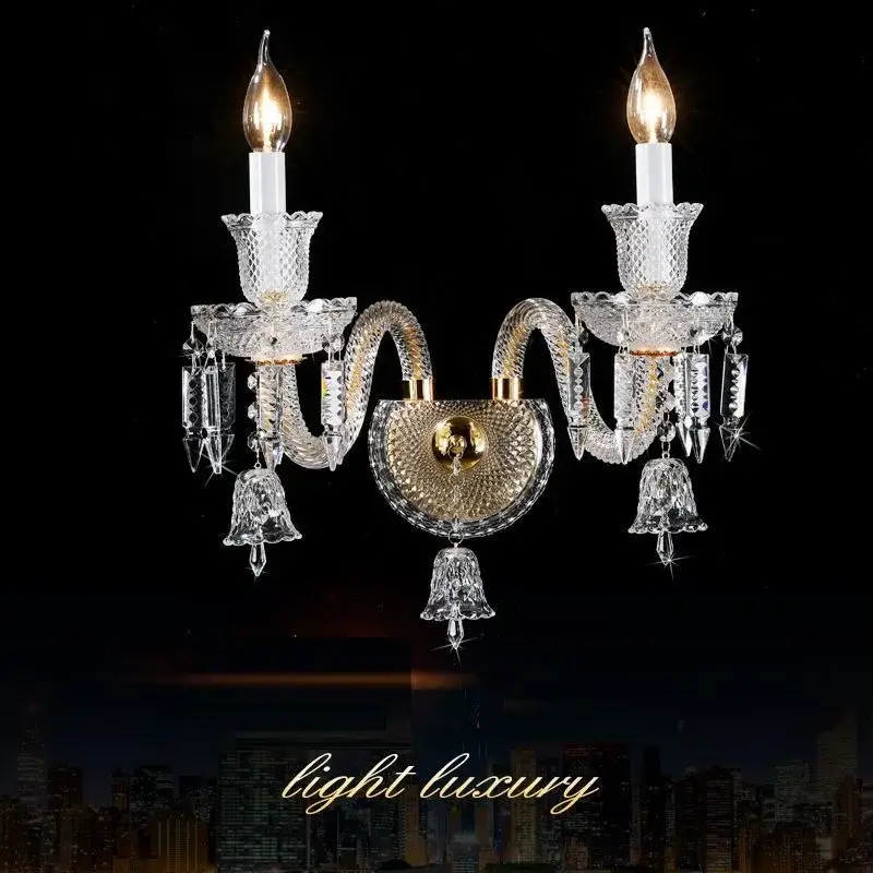 French Candle K9 Crystal Wall Lamp