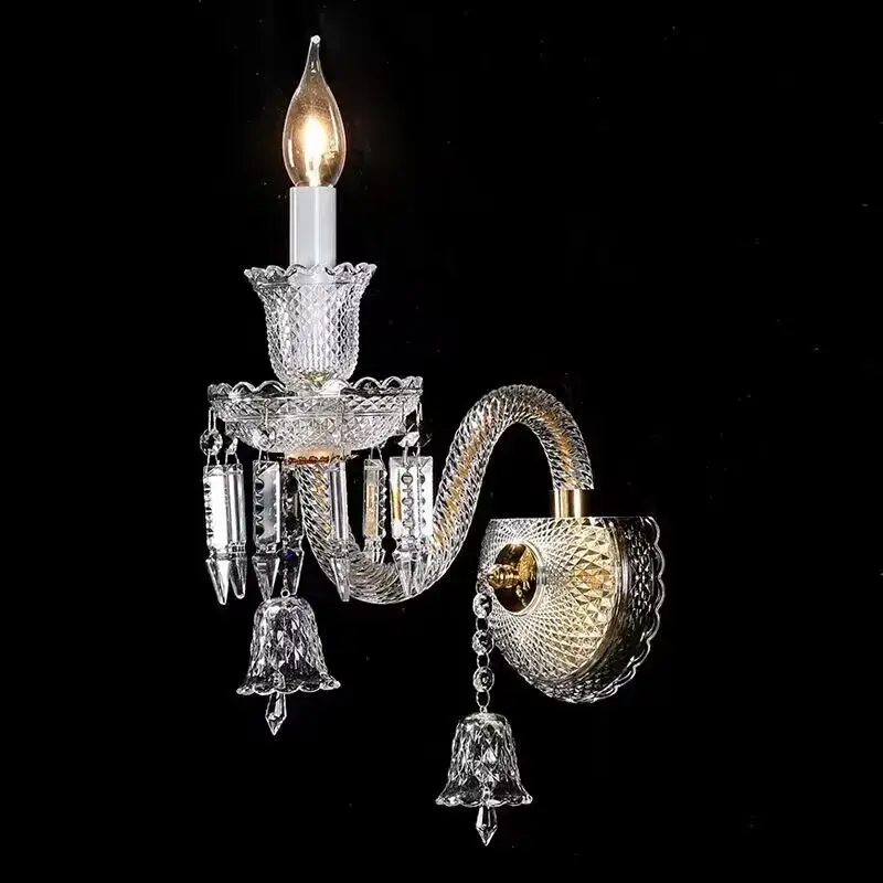 French Candle K9 Crystal Wall Lamp