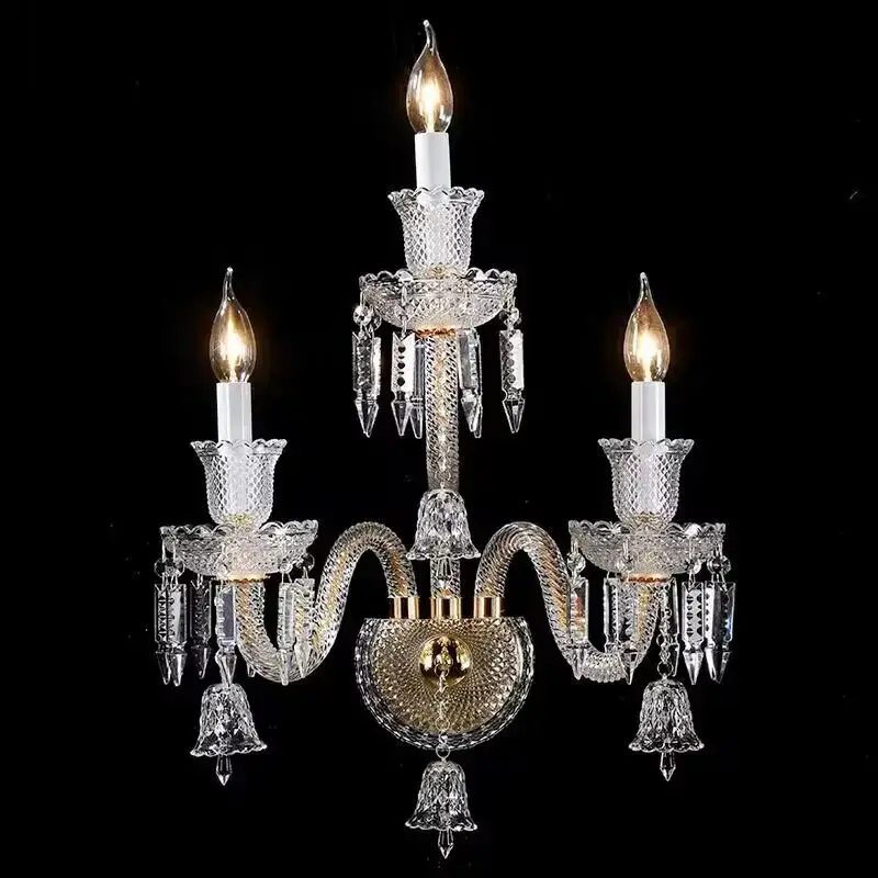 French Candle K9 Crystal Wall Lamp