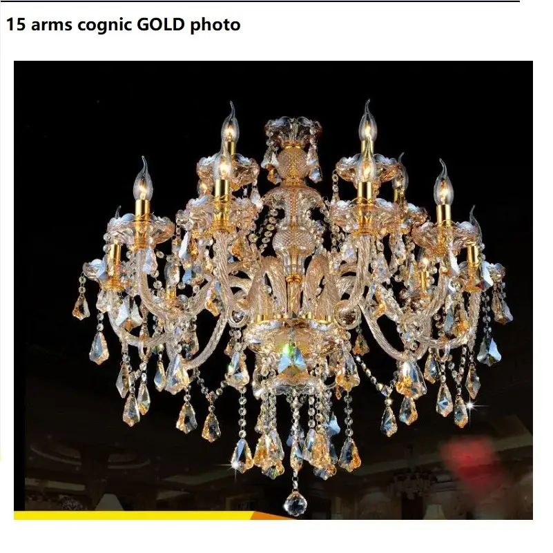 Cognac Crystal Chandelier Modern