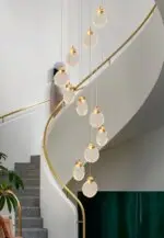 LED Staircase Hanging Lamps Modern Luxury Ceiling Pendant Light