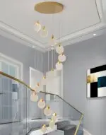 LED Staircase Hanging Lamps Modern Luxury Ceiling Pendant Light