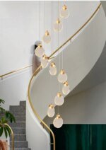 LED Staircase Hanging Lamps Modern Luxury Ceiling Pendant Light