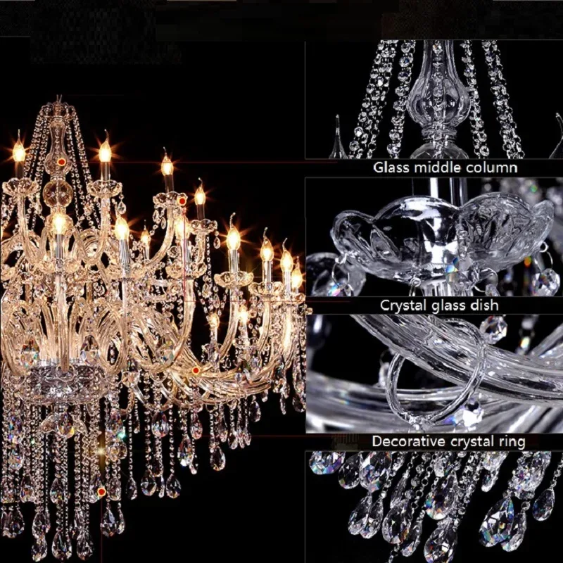36 Lights Crystal Chandelier Lighting Diameter 120cm