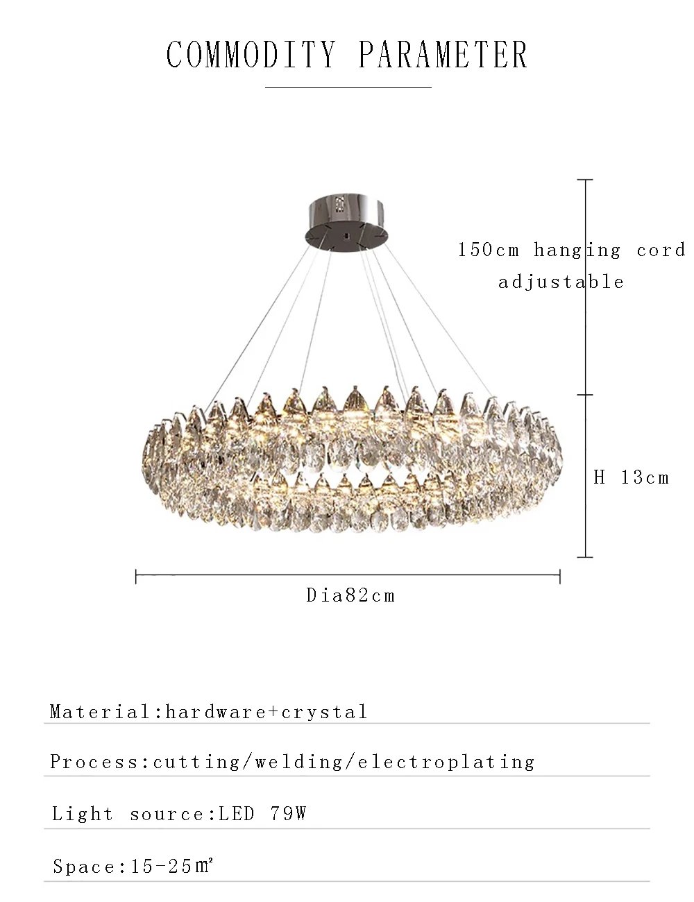 Luxury Stainless Steel K9 Crystal Ceiling Chandelier Modern Home Decor Led Cristal Lamps for Living Room Bedroom 110-240v