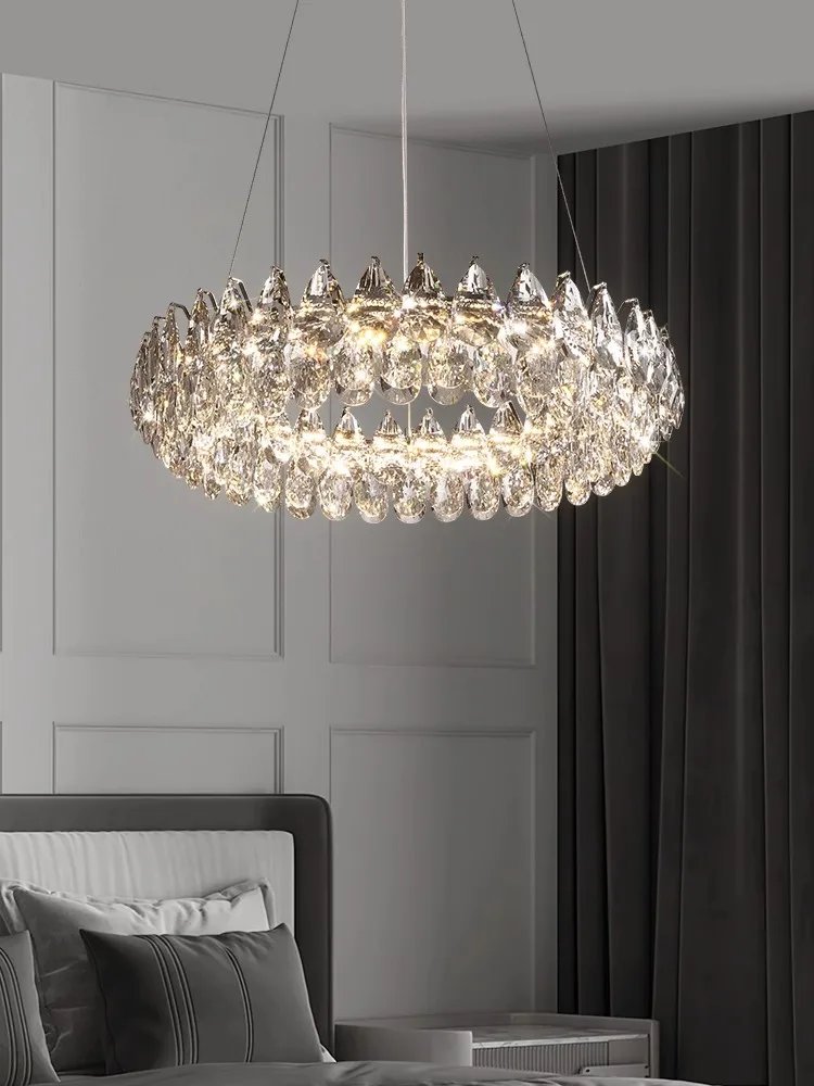 Luxury Stainless Steel K9 Crystal Ceiling Chandelier Modern Home Decor Led Cristal Lamps for Living Room Bedroom 110-240v