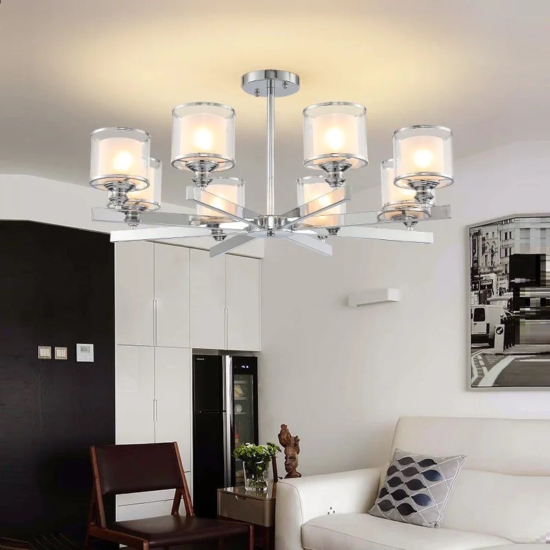 Modern Chandelier Chrome Metal