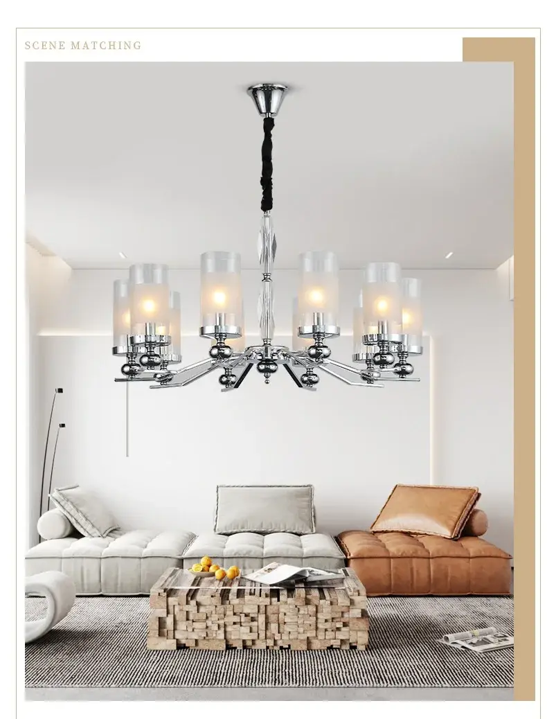 Chrome Nickel Chandelier For Living Room Bedroom Kitchen 110v/220v chrome light