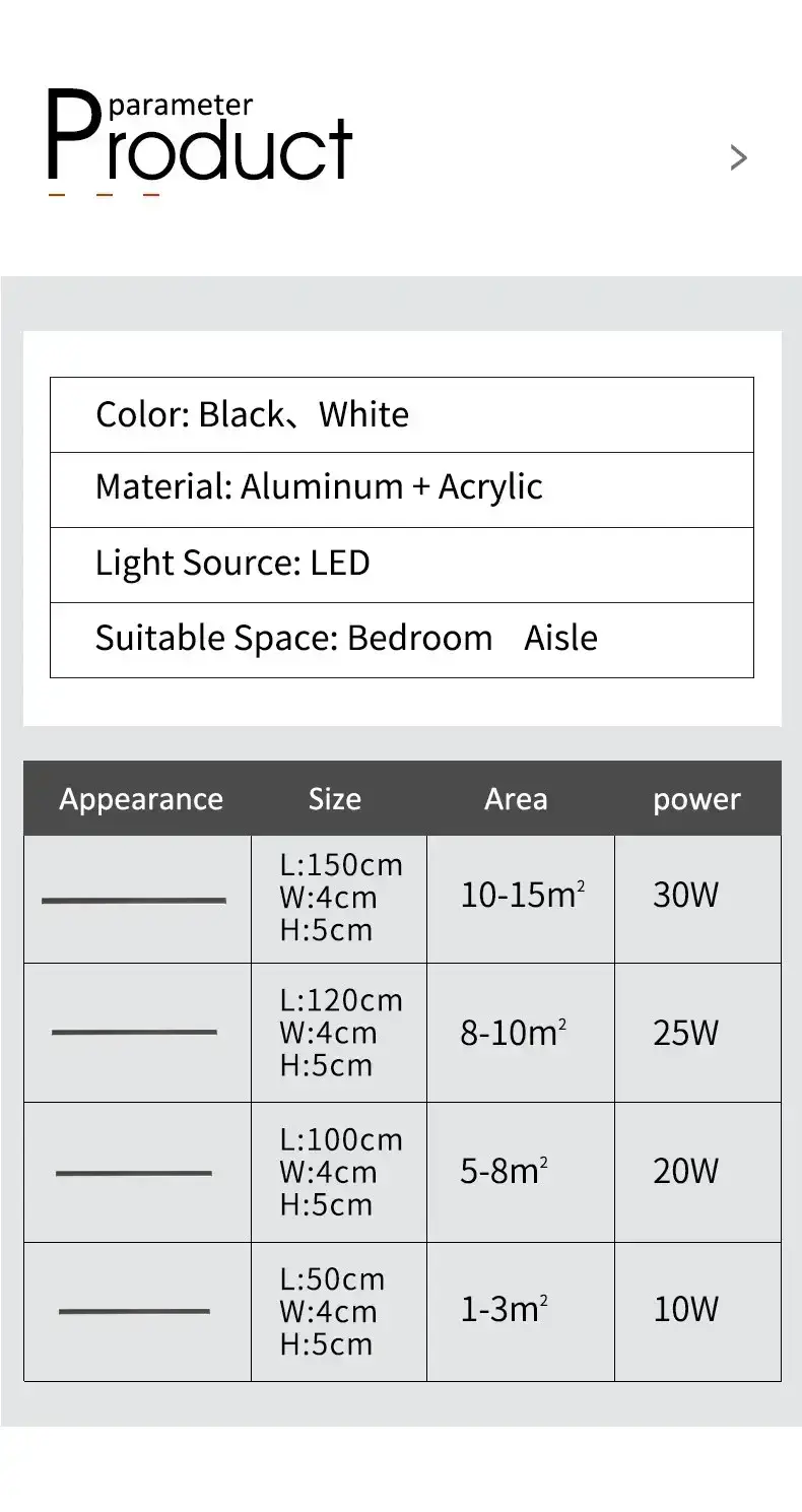 Modern Long Strip Ceiling Light Surface Mounted