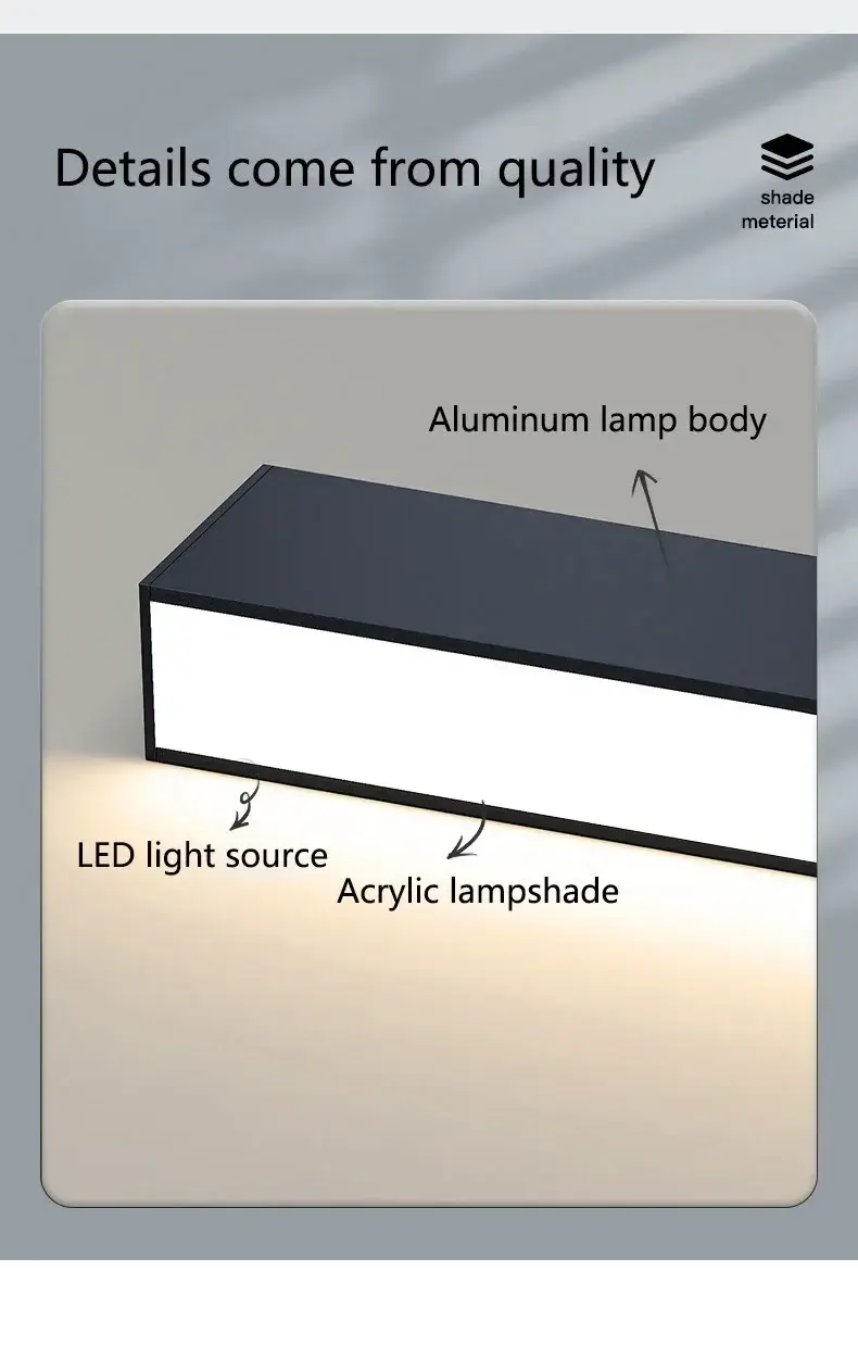 Modern Long Strip Ceiling Light Surface Mounted