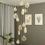 LED Staircase Hanging Lamps Modern Luxury Ceiling Pendant Light