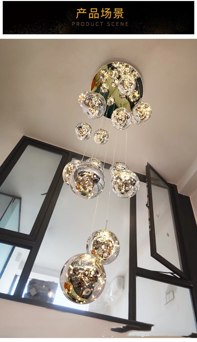 Raindrop Floating Pendant Light Modern Hanging In stairwell