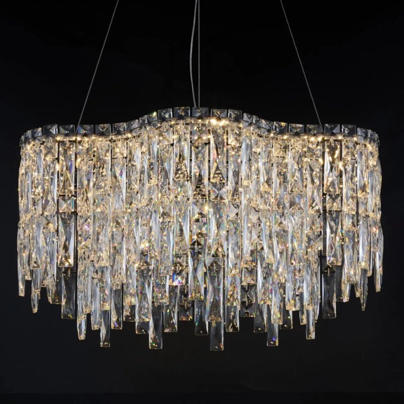 Crystal Chandelier with Remote Control Light Fixtures