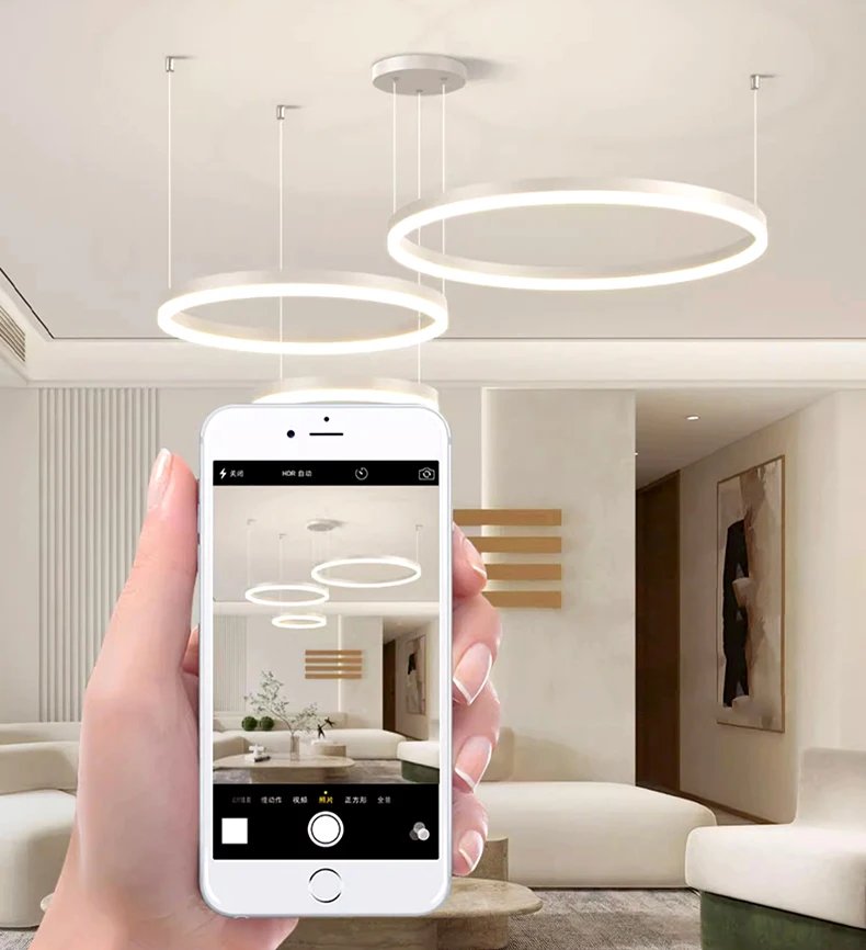 Ring LED Pendant Chandelier Lamp Hanging Indoor Lighting