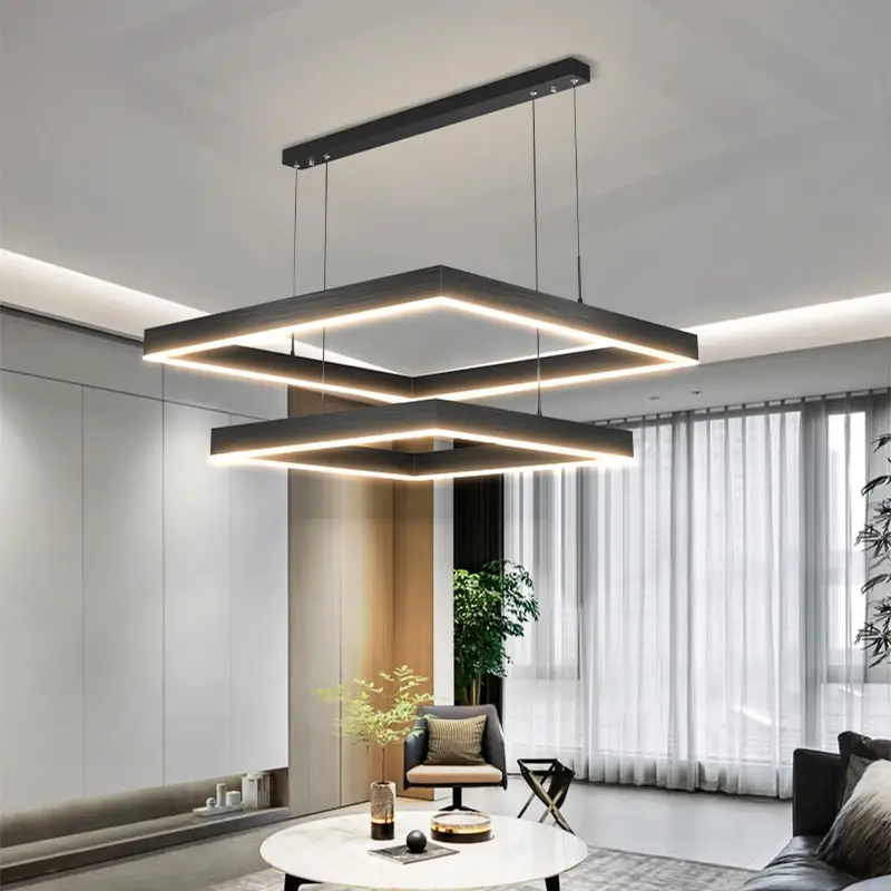 Modern Square LED Ceiling Chandelier Pendent Lamp  Living room Dining Room