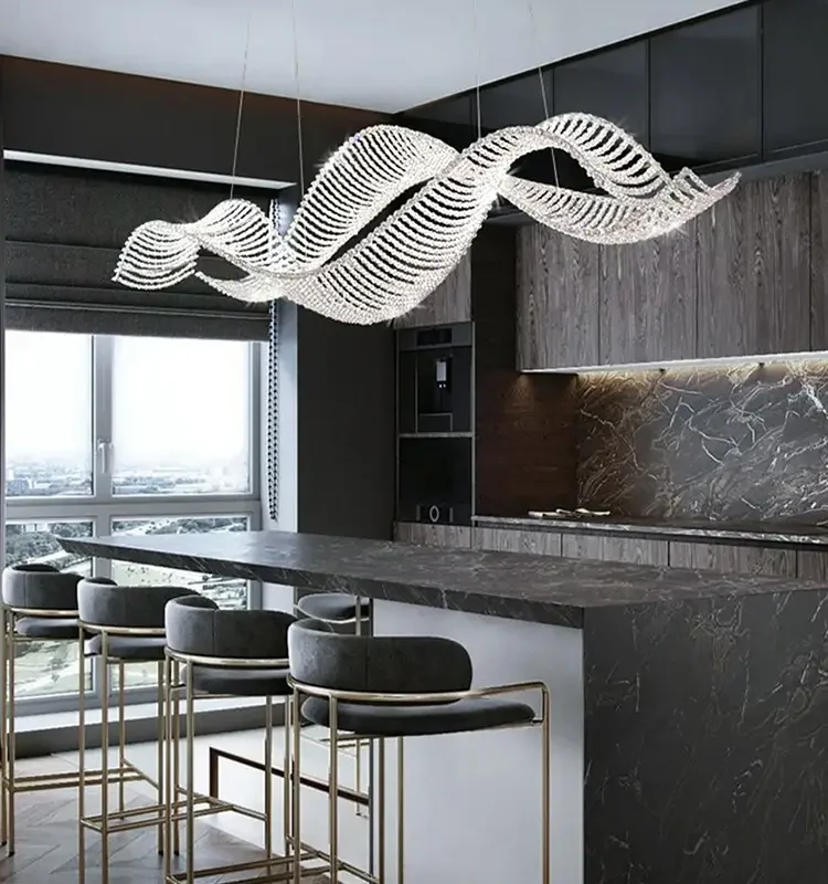 Modern Art Wave Ceiling Chandelier