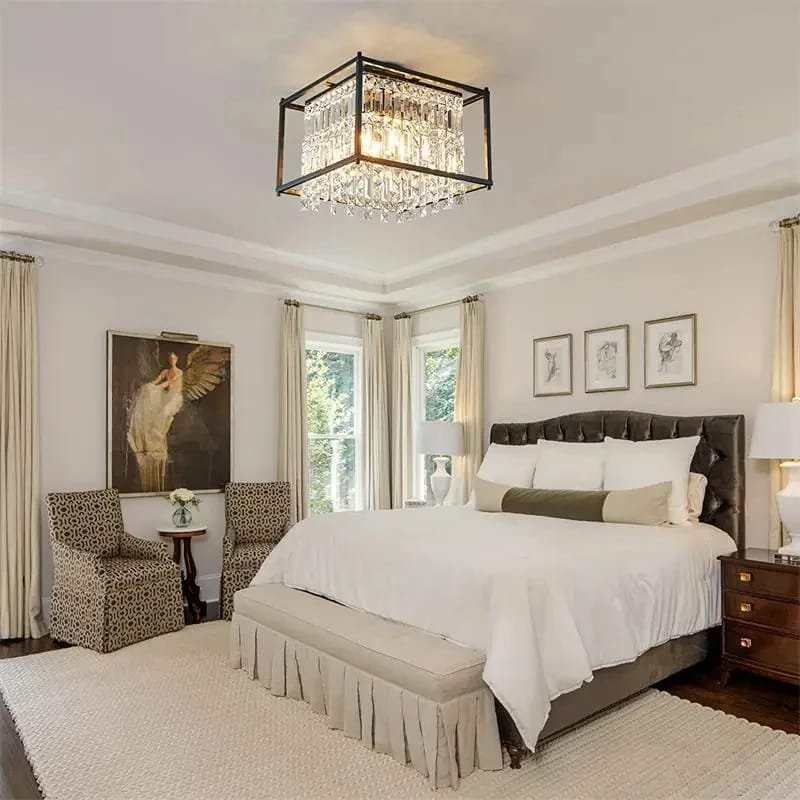 Crystal Hanging Ceiling Pendant Light for Living Room Dining Bedroom