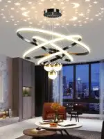 Led Pendant Chandelier Lights SKY Rose Remote Control Hanging Lights