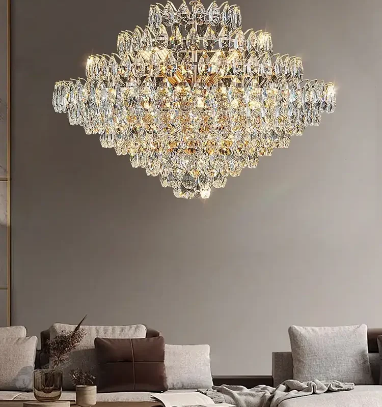 Hight Ceiling Pendant Crystal Chandelier for Living Room  Art Designer