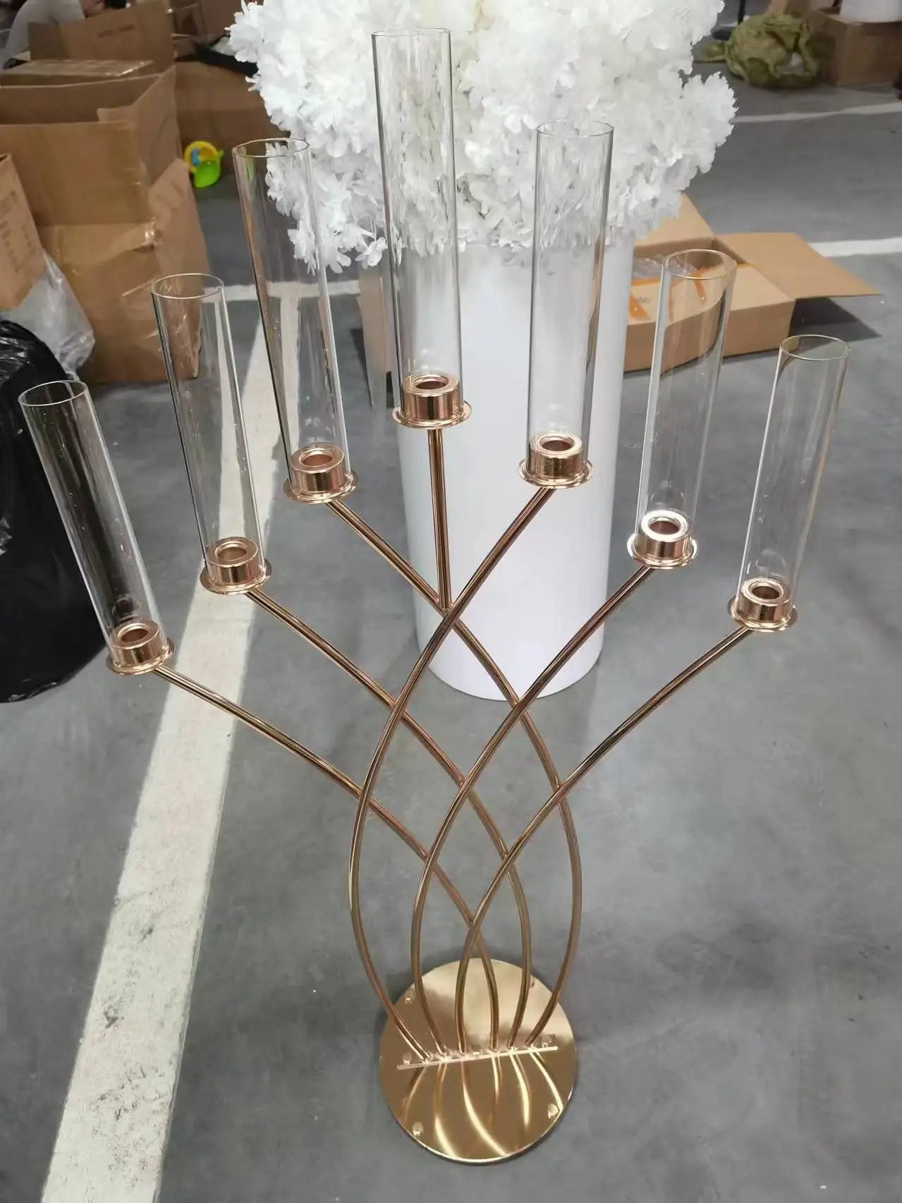 2PCS Metal Candelabra 7 Arms Candle Holders Wedding