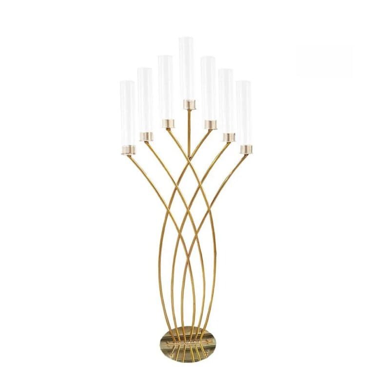 2PCS Metal Candelabra 7 Arms Candle Holders Wedding