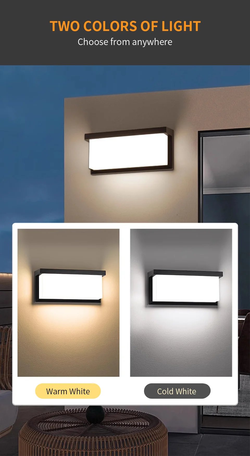 LED Outdoor Wall Light Waterproof IP66 Motion Sensor