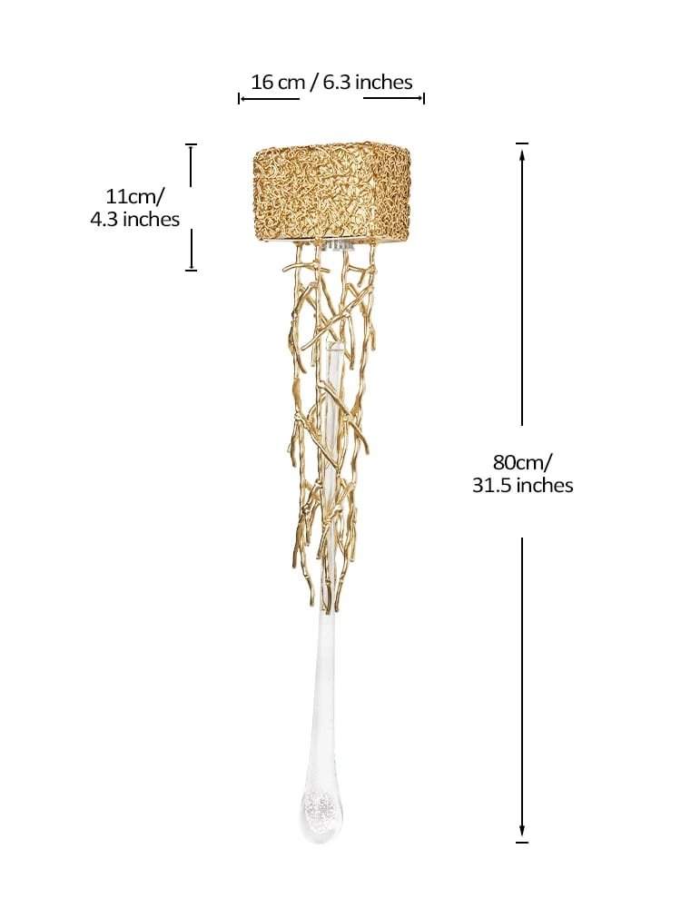 LED Water Drop Wall Crystal Lamp tree Branch scone light