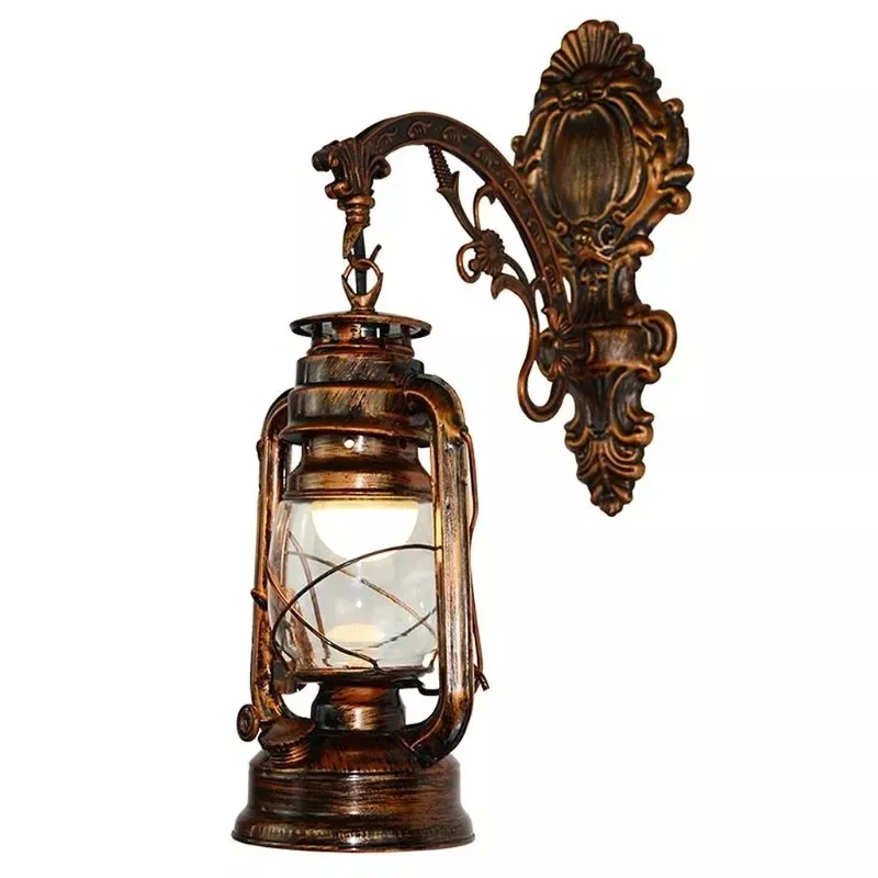 Retro Coal Oil Wall Light European Antique Lantern Style