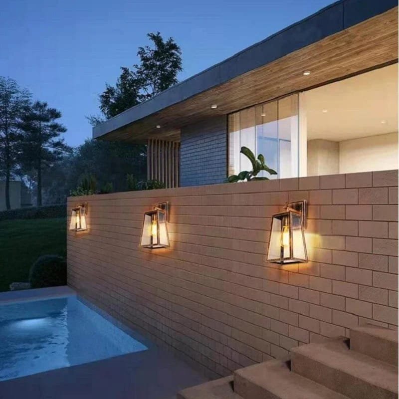 Outdoor Garden Iron Wall Light Outdoor Waterproof Acrylic Shade