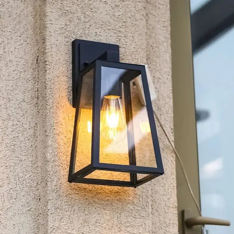 Outdoor Garden Iron Wall Light Outdoor Waterproof Acrylic Shade