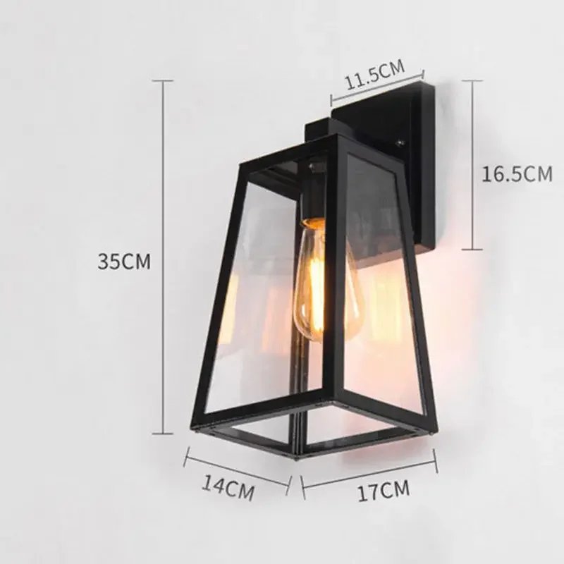 Outdoor Garden Iron Wall Light Outdoor Waterproof Acrylic Shade