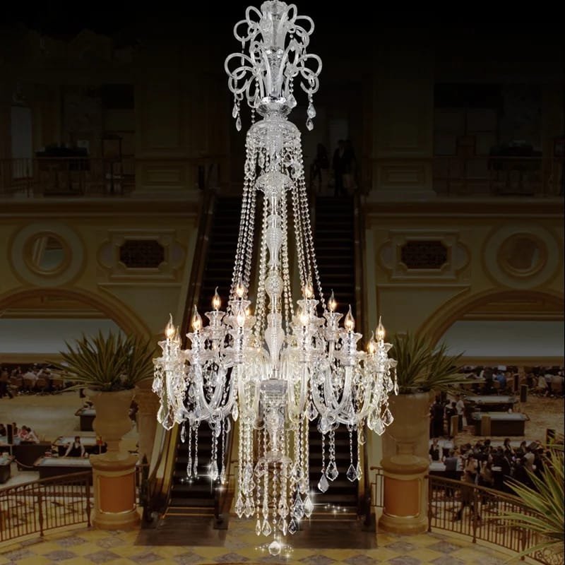 Large Extra Long Stair Crystal Chandelier K9