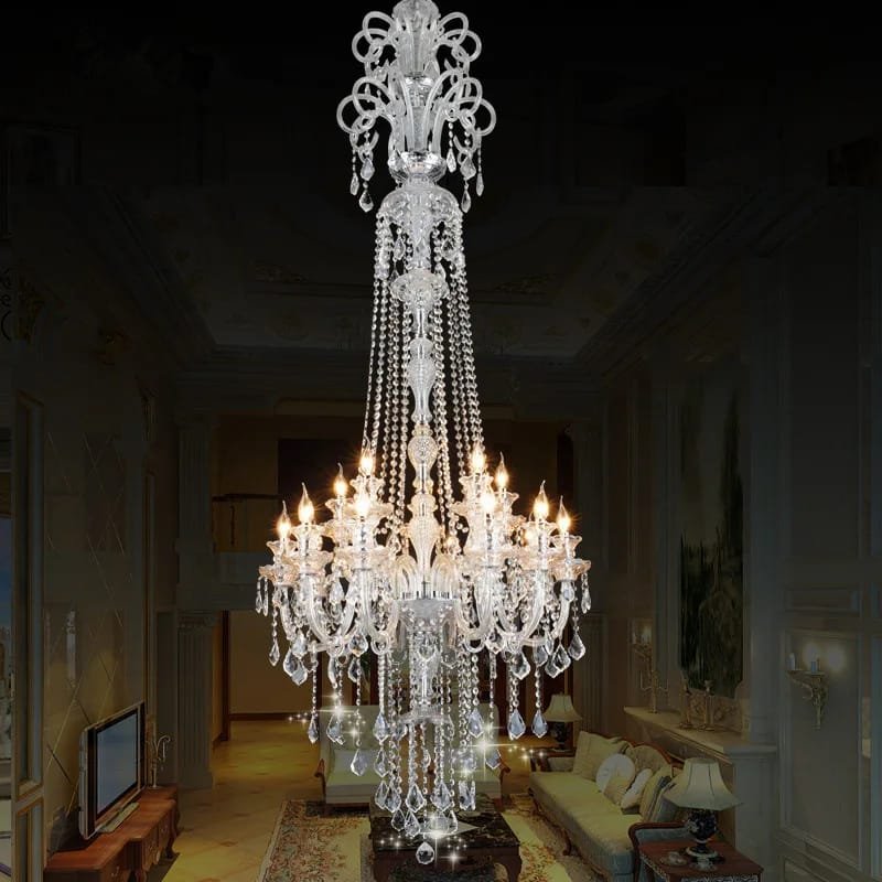 Large Extra Long Stair Crystal Chandelier K9