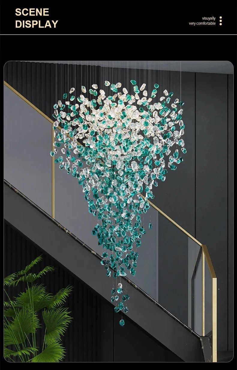 Luxury Large Green Crystal Stone Chandelier Luxury Large Green Crystal Stone Chandelier
