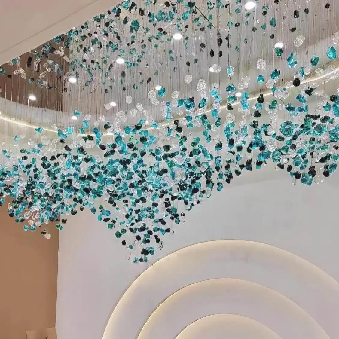 Luxury Large Green Crystal Stone Chandelier Stone Chandelier